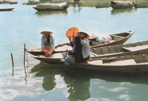 Catching Head Louse Lice Vietnam Vietnamese Fishing Boat Postcard