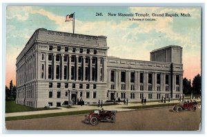 1914 New Masonic Temple Grand Rapids Michigan MI Antique Posted Postcard