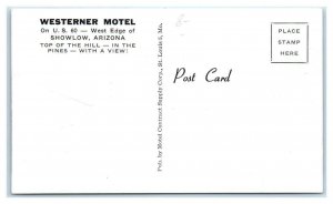 SHOW LOW, AZ Arizona ~ Roadside WESTERNER MOTEL c1950s Navajo County Postcard