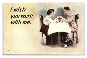 I Wish You Were With Me Romantic Postcard