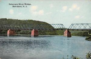 Belvidere New Jersey Delaware River Bridge Scenic View Vintage Postcard J80251