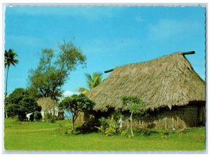 c1960's Social Centers of Fijian Typical Village Bure Fiji Vintage Postcard