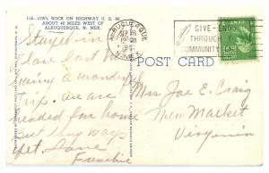 1951 Owl Rock on Route 66, NM Postcard *5F(3)3