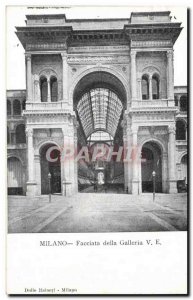 Italy Italia Milano Old Postcard Facciata della Galleria