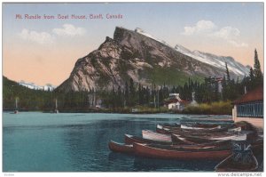 Mt. Rundle From Boat House, Boats, BANFF, Alberta, Canada, 1900-1910s