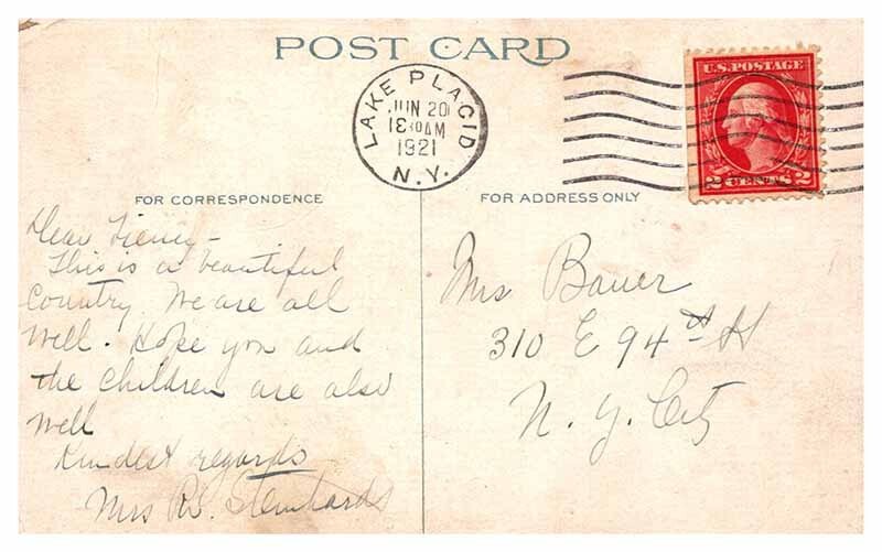 Postcard BUILDING SCENE Lake Placid New York NY AR9194