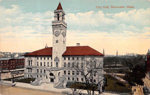 City Hall Worcester, Massachusetts MA Postcard
