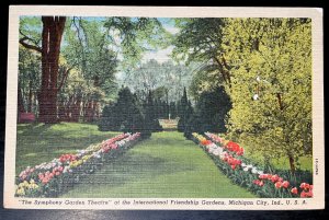 Vintage Postcard 1951 Symphony Garden Theatre, Friendship Gardens, Mich City IN