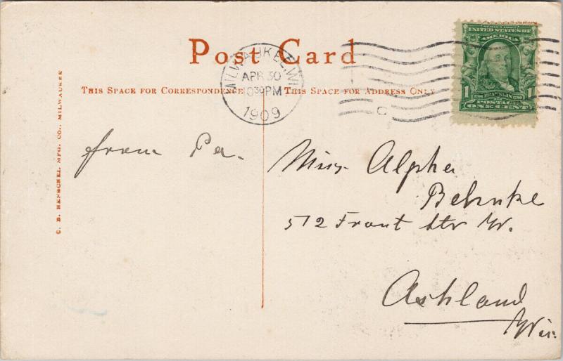 Milwaukee WI Schlitz Palm Garden Interior c1909 Postcard F7