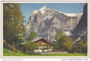 Switzerland Wohnhaus bei Grindelwald Wetterhorn