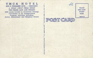 PC CPA US, IL, CHICAGO, YMCA HOTEL, THE CAFETERIA, VINTAGE POSTCARD (b8248)