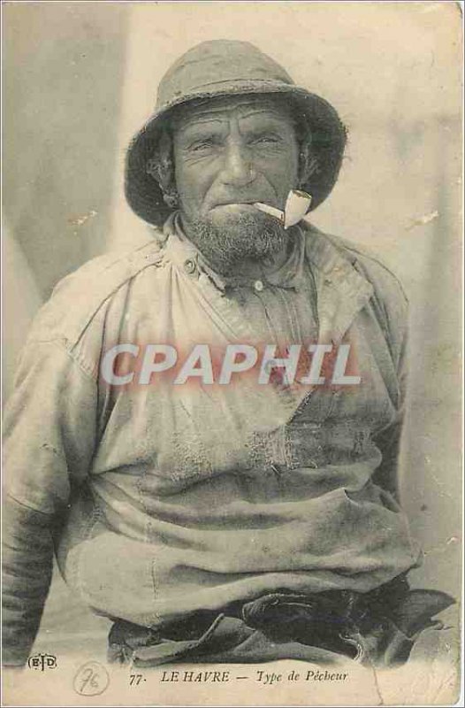 Old Postcard Le Havre Type Fisherman