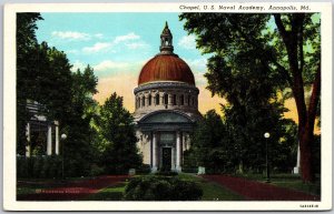 Chapel United States Naval Academy Annapolis Maryland MD Trees Postcard