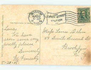 Divided-Back STREET SCENE Boston Massachusetts MA W2204