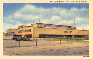 Sioux Falls South Dakota Municipal Airport Street View Antique Postcard K102890