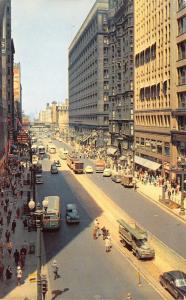 Chicago Illinois~Downtown State Street North @ Washington & Randolph~Bus~1950s