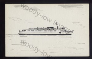 pen197 - Original Pen & Ink Postcard - US Ferry - Chinook , built 1947