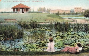 Newark New Jersey NJ~Branch Brook Park-Lily Pond~1908 Temme POSTCARD