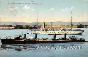 US War Vessels in Harbor Portland, OR Postal Used Unknown top edge is trimmed