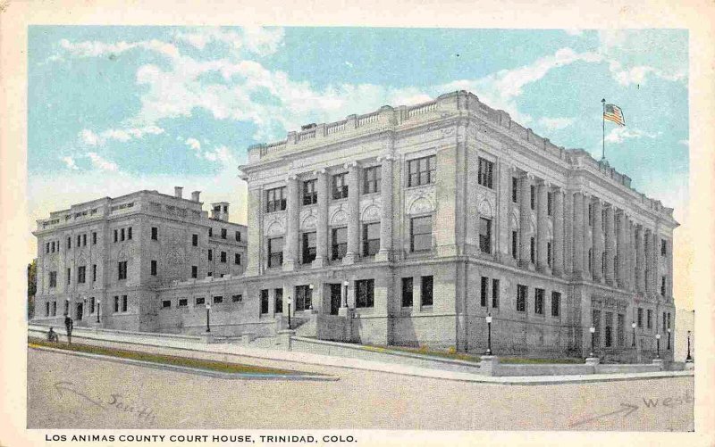 Los Animas County Court House Trinidad Colorado 1920s postcard