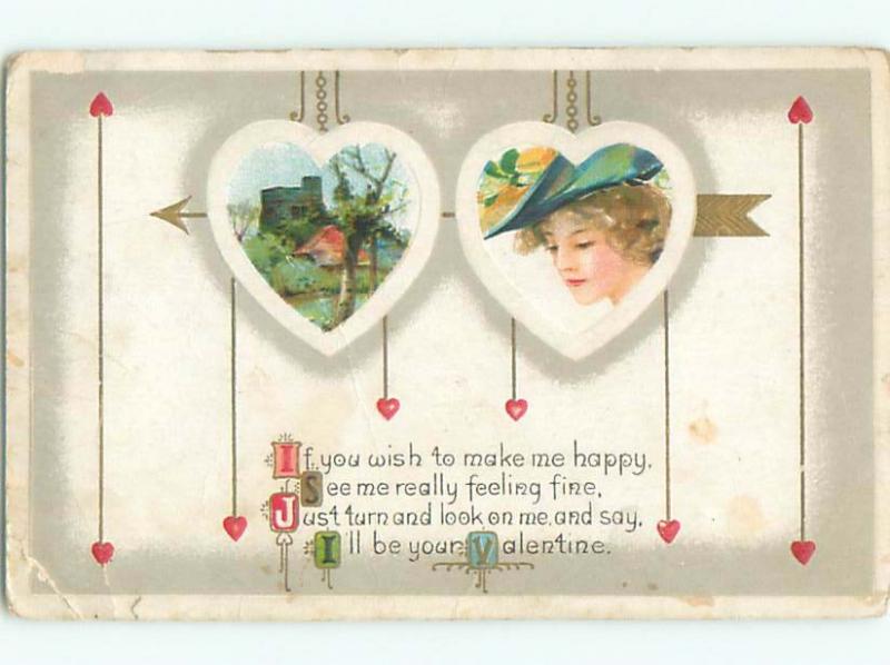 Divided-Back VALENTINE DAY SCENE Great Postcard W7803