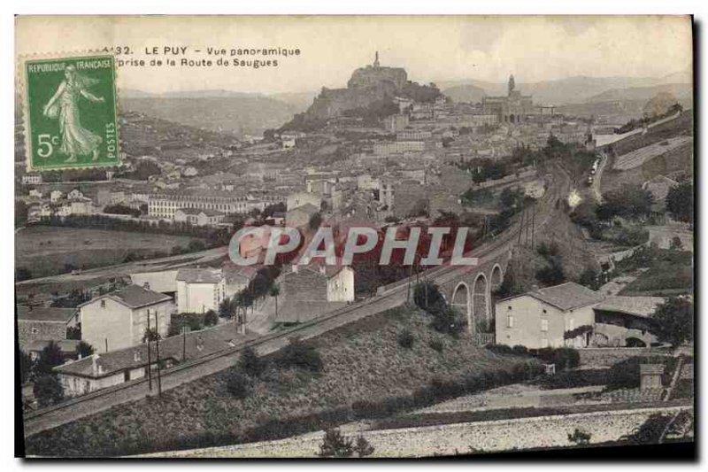 Old Postcard Le Puy Panoramic View from the Road Saugues