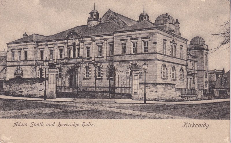 Adam Smith & Beveridge Halls Kirkcaldy Old Postcard