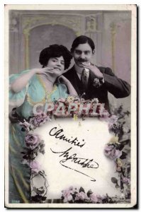 Postcard Old Woman Amities