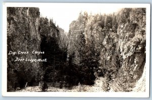 Deer Lodge Montana MT Postcard RPPC Photo View Of Dog Creek Canyon 1936 Vintage