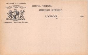 LONDON UK  HOTEL TUDOR~OXFORD STREET~CORRESPONDING POSTCARD 1900s