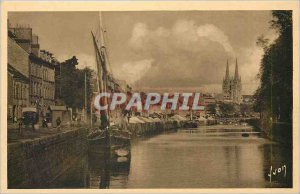 Old Postcard Quimper (Finist�re) The edges of Odet boat