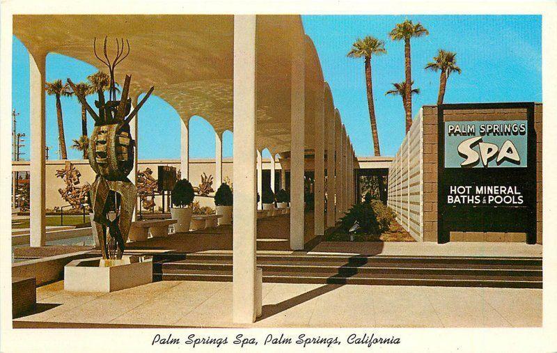 1950s Palm Springs California Spa Bath House Teich postcard 12708 ...