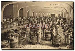 Old Postcard Folklore Wine Vintage Champagne Moet & Chandon the barrel of Pre...
