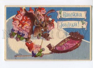 276539 FOI Christmas ANGRY DEER in Snow GNOME old colorful PC