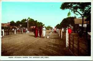 Vtg Postcard RPPC Aden Yemen Arabia 1930s Sheik Othman Where the Gardens Are