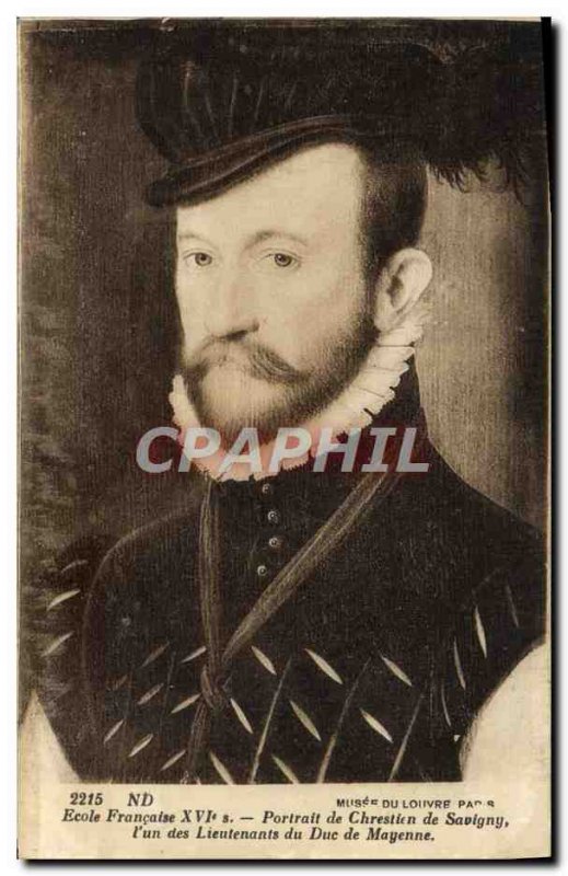 Postcard Old French School Portrait of Chrestien De Savigny one of the lieute...