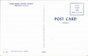 Postcard Ontario Trenton King Street United Church Photo Len Leiffer 1960s K74