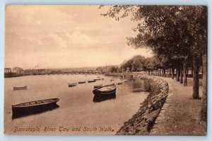 Barnstaple Devon England Postcard River Taw and South Walk c1910 Antique