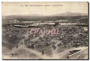 Postcard Old Fez Morocco Convoy preparing to join the Colone Taza