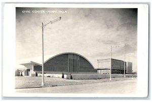 c1950's Civic Center Scene Street Miami Oklahoma OK RPPC Photo Vintage Postcard