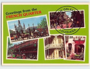 Postcard Greetings from the French Quarter, New Orleans, Louisiana