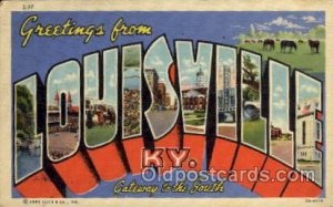 Louisville, KY Large Letter Town 1949 light wear, postal used 1949