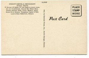 Postcard Stroot's Motel Aviston IL Illinois