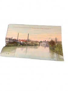 Postcard View of Blackstone River from Exchange Street Bidge, Pawtucket, RI.  W5