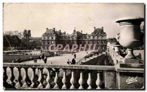 Old Postcard Paris Palace and Luxembourg Gardens