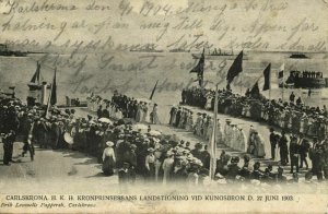 sweden, KARLSKRONA, Crown Princess Victoria of Baden Landing at Kungsbron 1903