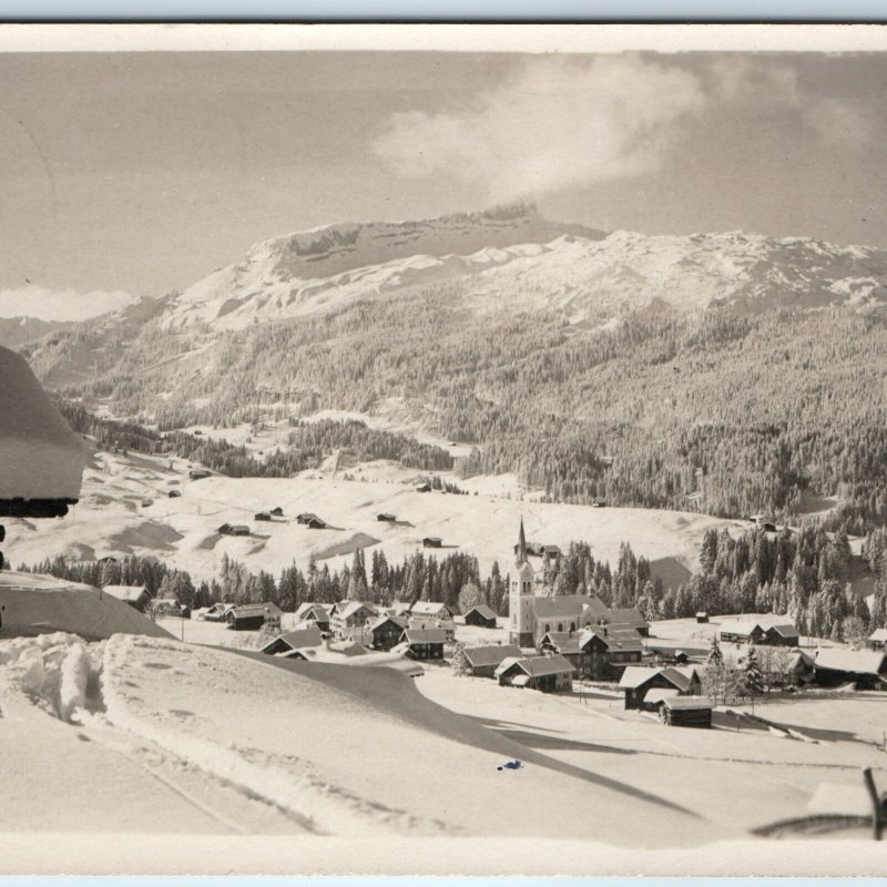 c1920s Riezlern, Austria Winter RPPC Waldemar Petersen Haus Real Photo PC A141