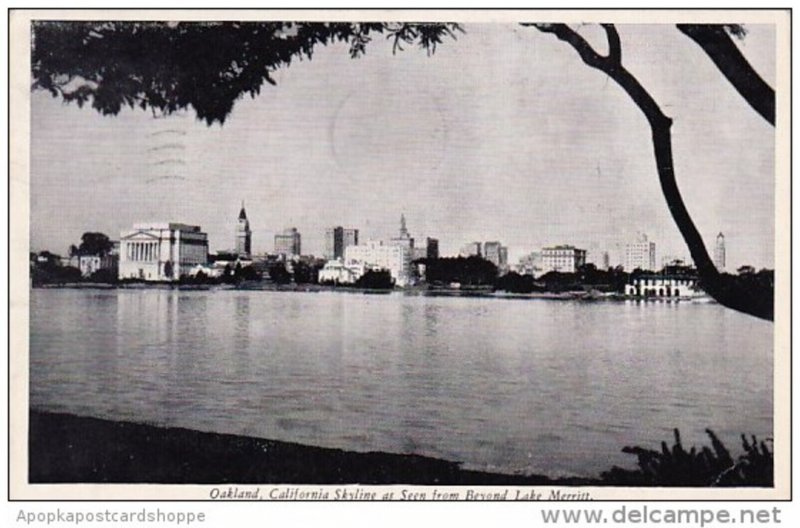 California Oakland Skyline As Seen From Beyond Lake Merritt 1939