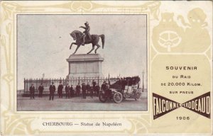 CPA CHERBOURG Statue de Napoléos, publicité Falonnet Perodeaud (38532)