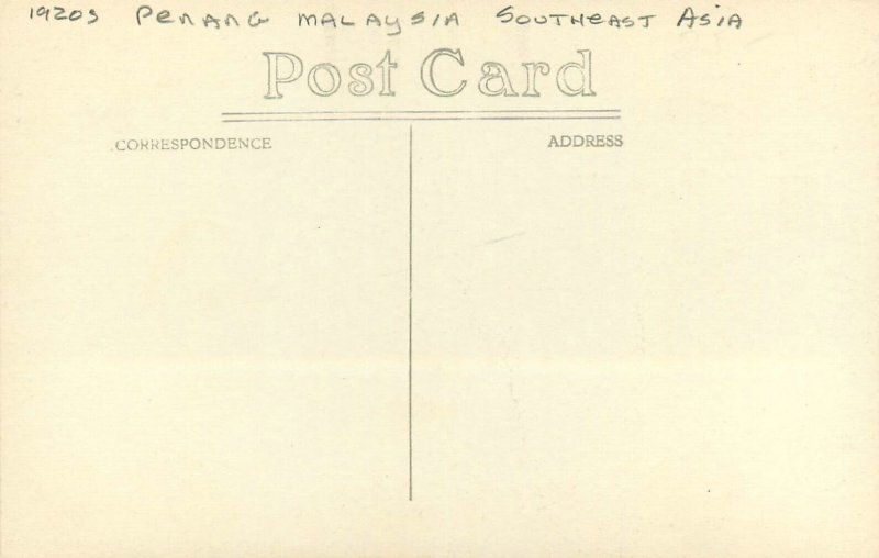Postcard RPPC 1920s Penang Malaysia Southwest Asia 23-9012